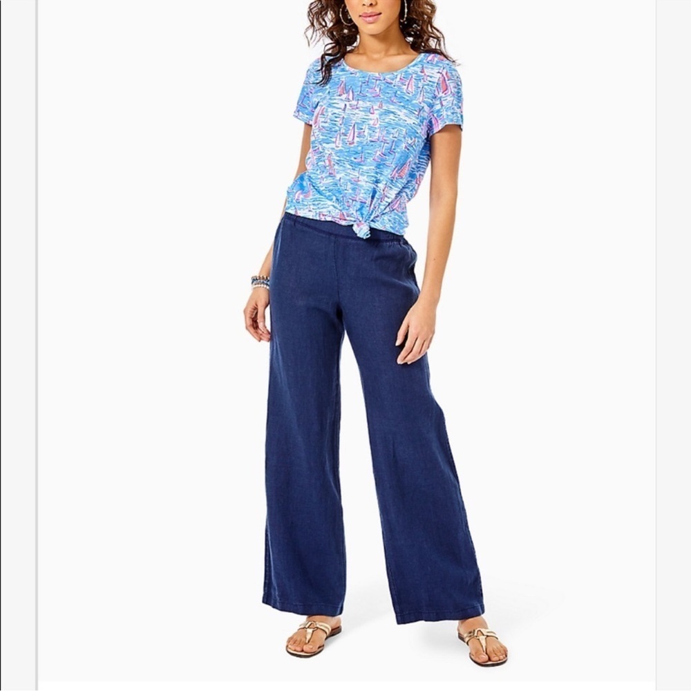 Lilly Pulitzer beach palazzo in true NAVY size large NWT